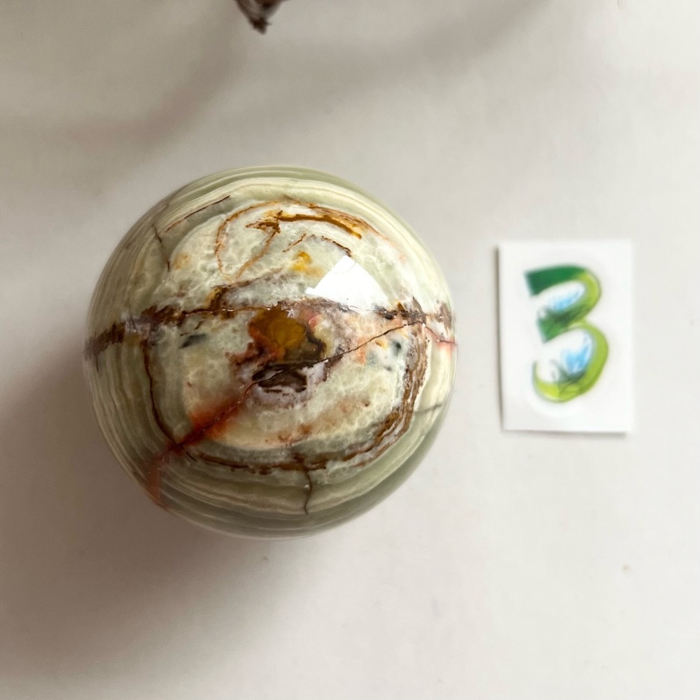 Green Calcite Onyx Sphere - Picture 12 of 15